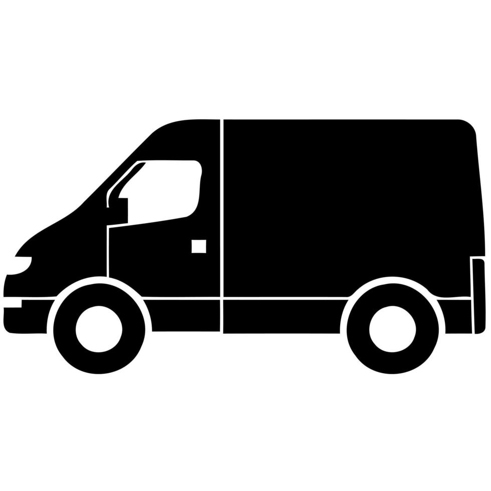 simple delivery service van vehicle vector