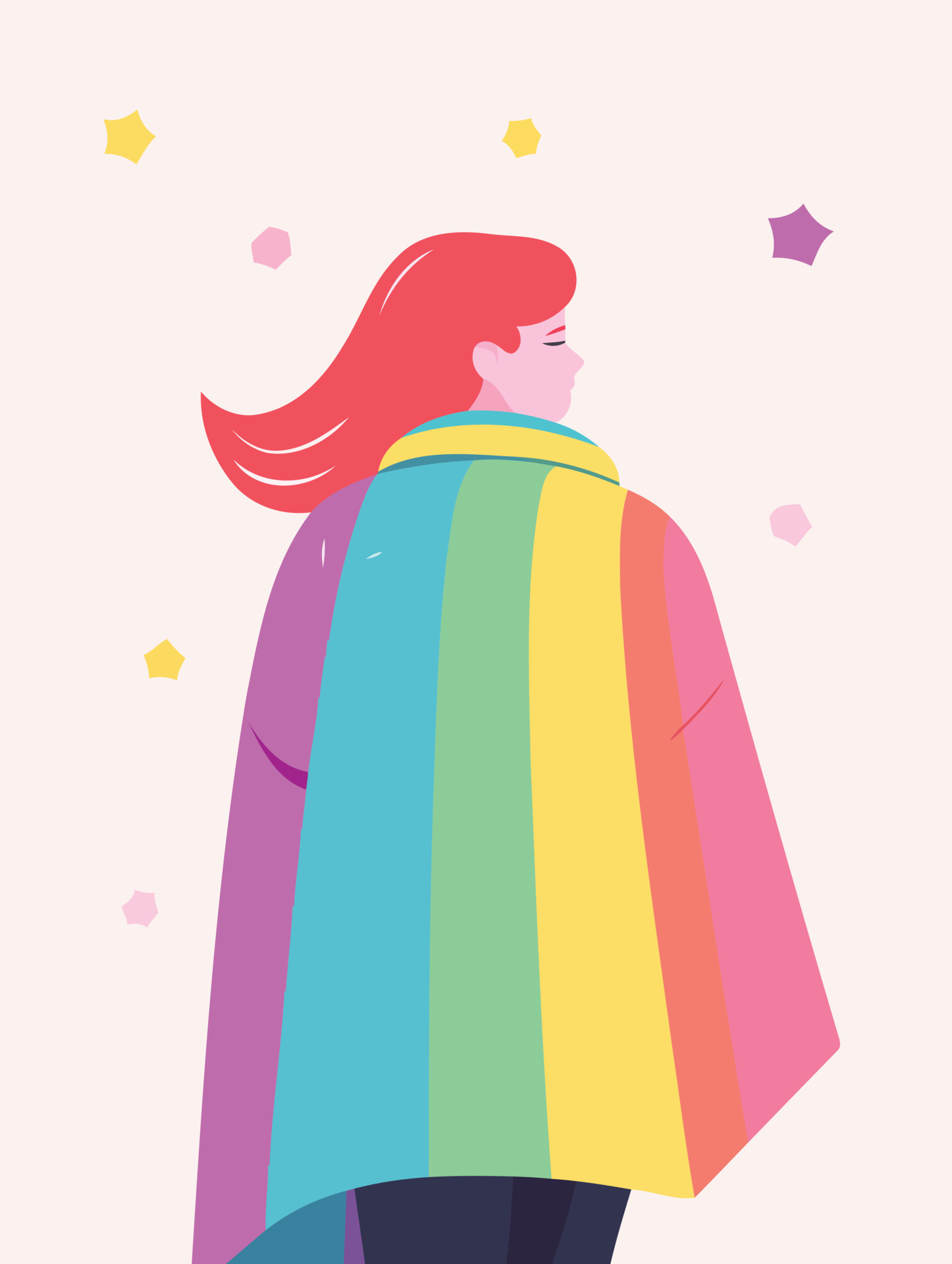 woman wearing colorful cape to represent pride day or pride month 22943440 Vector Art at Vecteezy