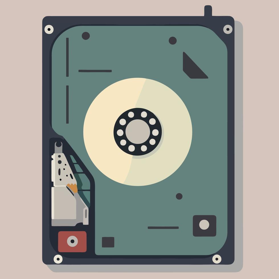 open modern hard drive vector