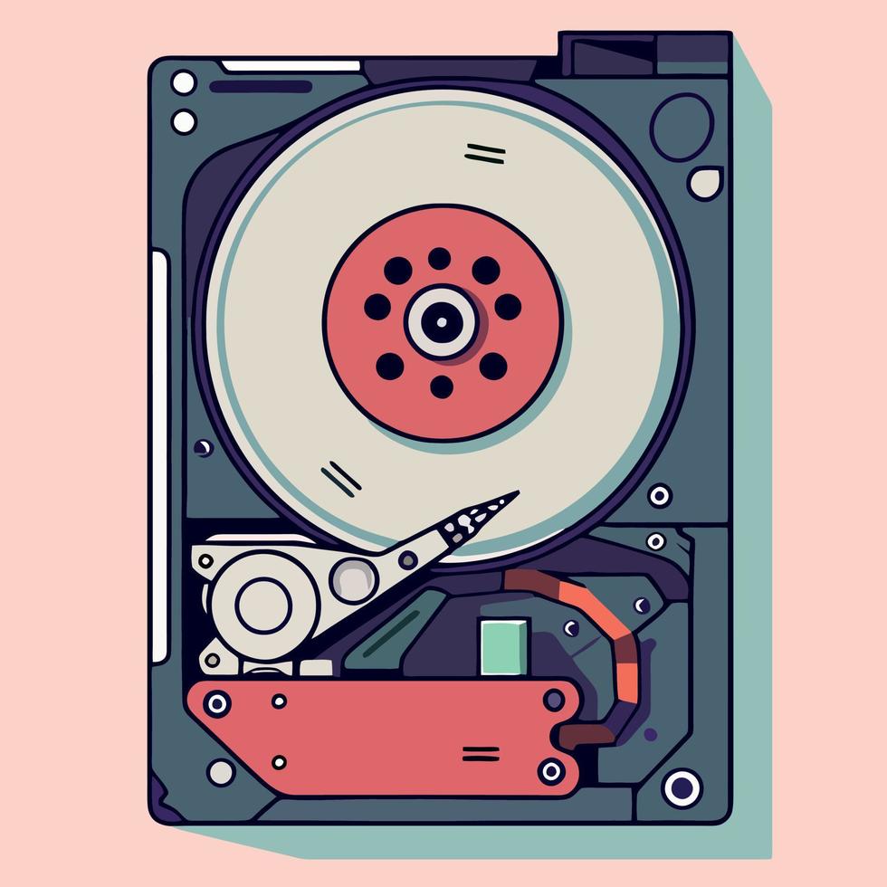 open modern hard drive vector