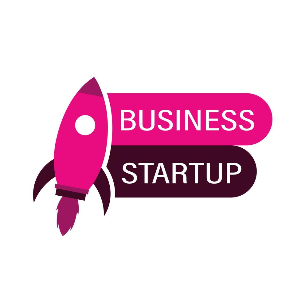 Business start clipart page with a fly rocket vector