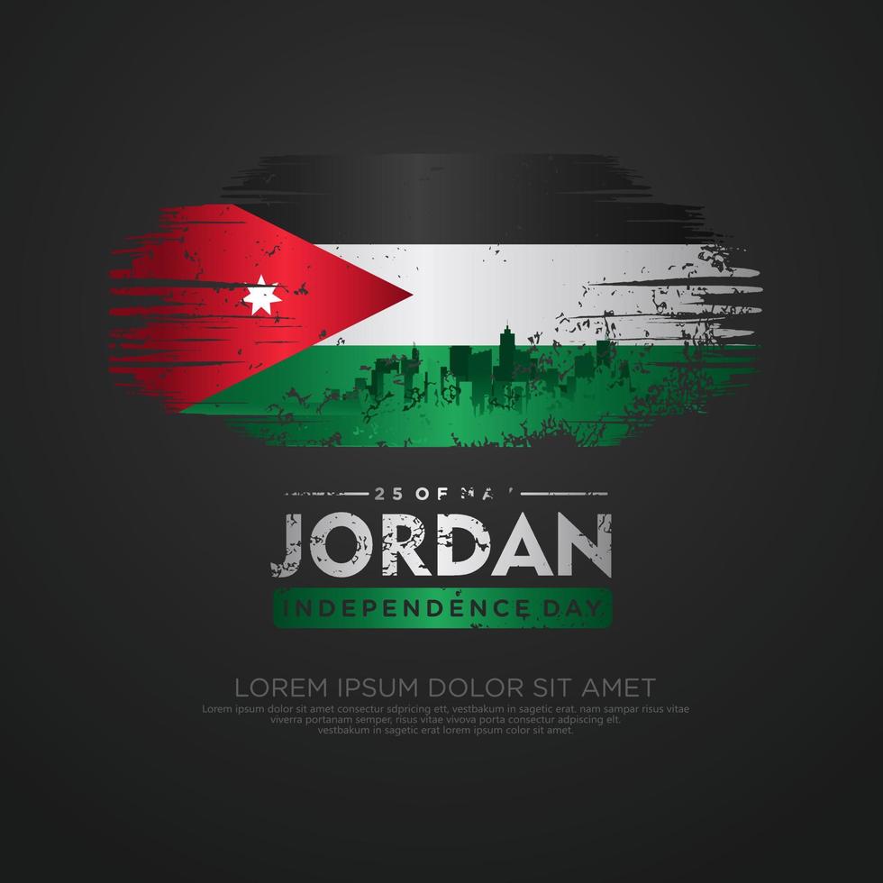 Jordan independence day greeting card template vector