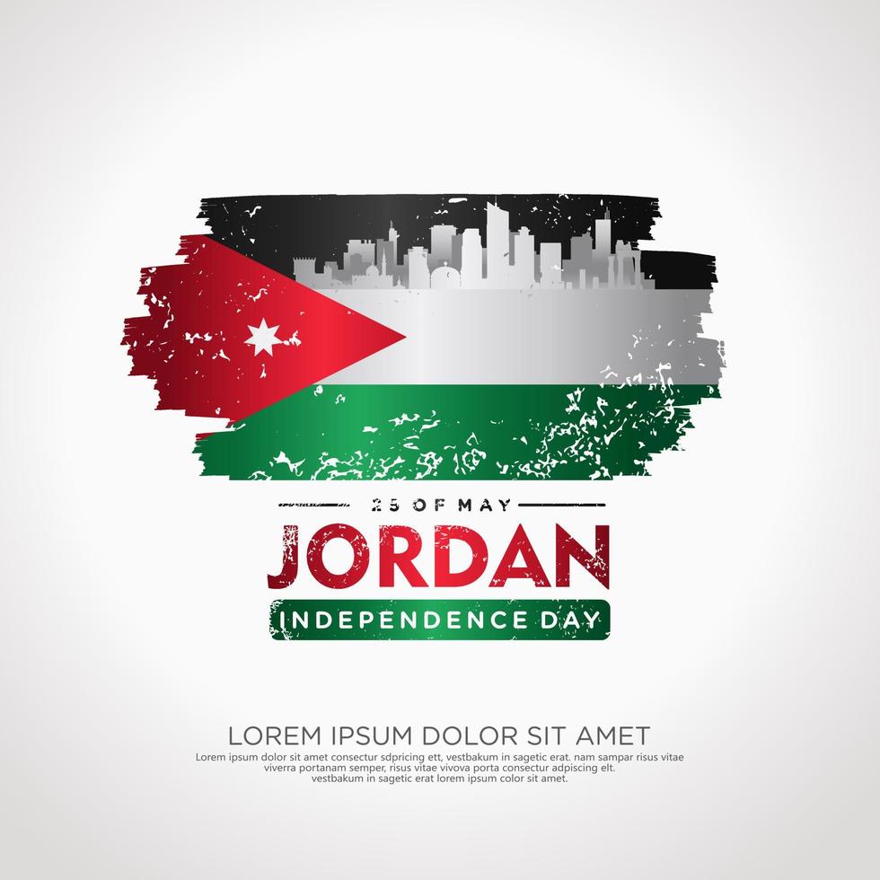 Jordan independence day greeting card template vector
