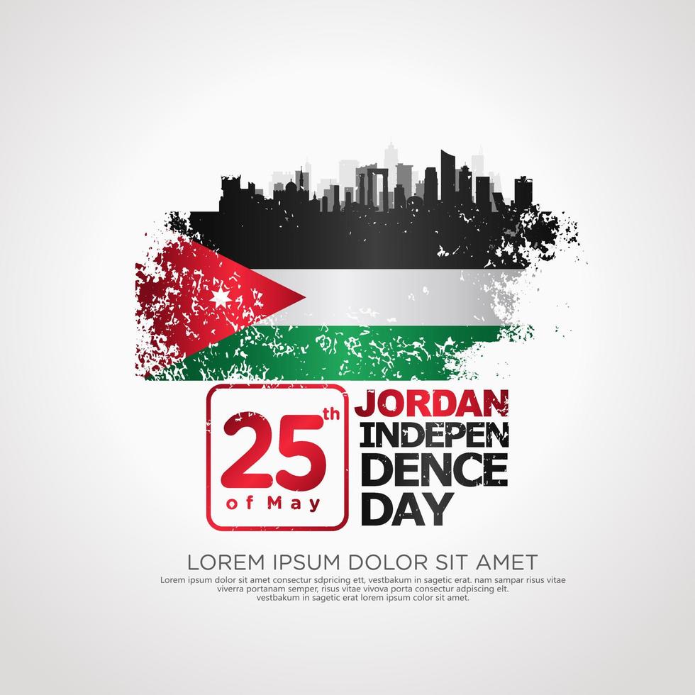 Jordan independence day greeting card template vector