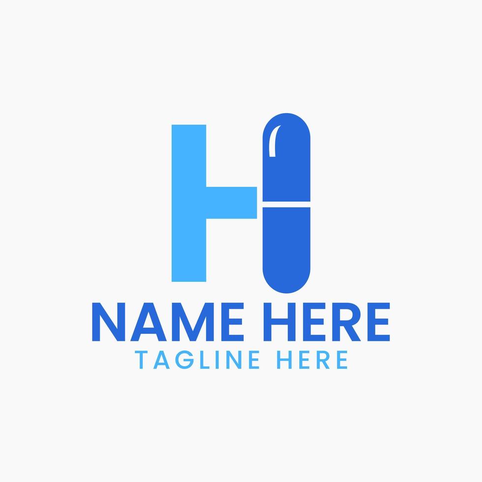 Letter H Medicine Logo Design Concept With Pile Symbol vector