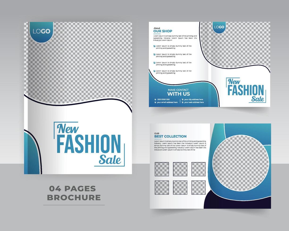 4 Page Fashion Brochure Template Design vector