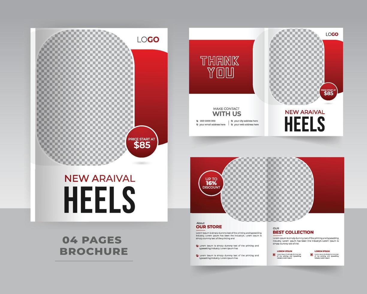 4 Page Fashion Brochure Template Design vector