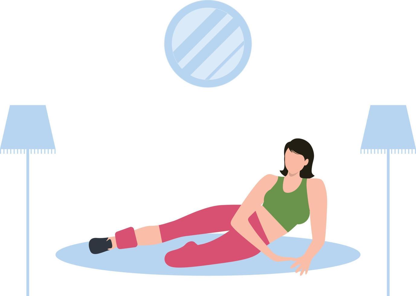 The girl is exercising. vector