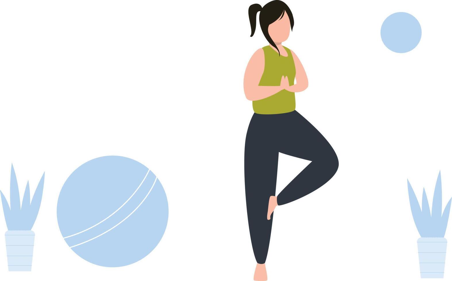 The girl is doing yoga. vector