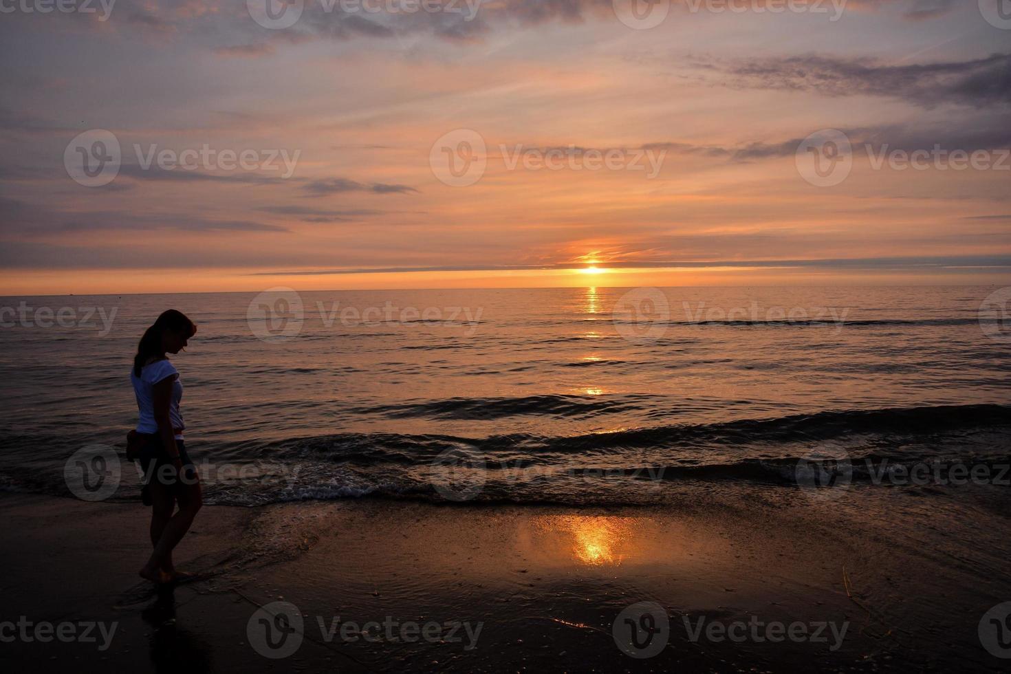 Sunset over the sea photo
