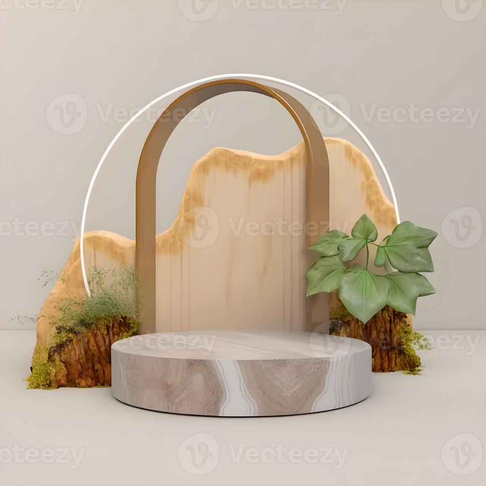 stone display product aesthetic,minimalist podium mockup , photo