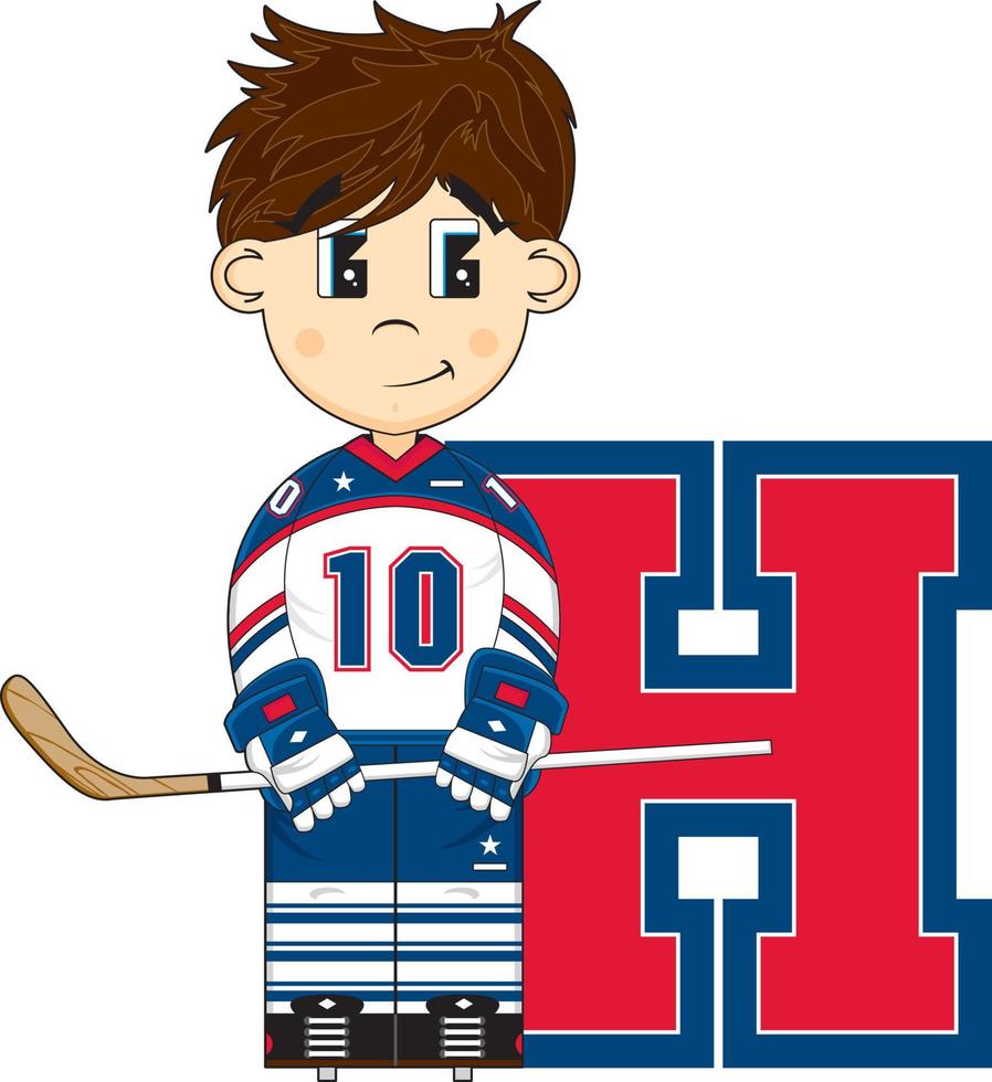 H is for Hockey Alphabet Learning Sport and Leisure Illustration vector