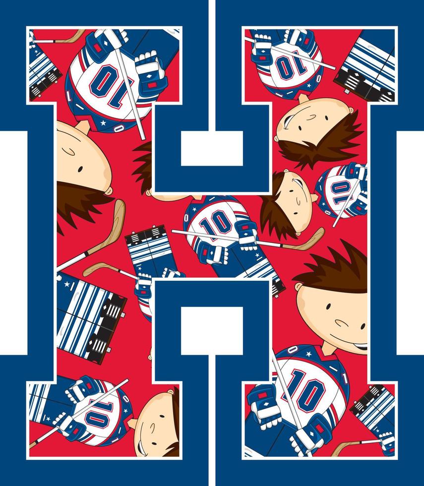 H is for Hockey Alphabet Learning Sport and Leisure Illustration vector