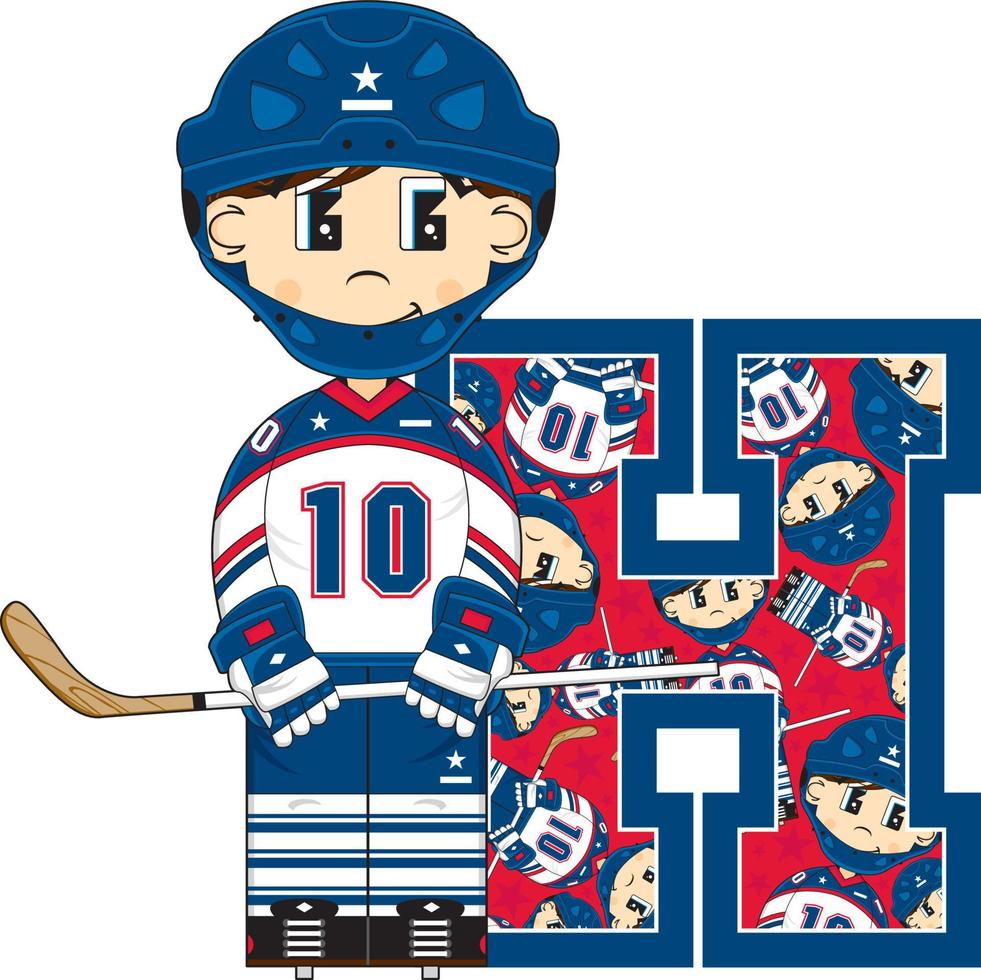 H is for Hockey Alphabet Learning Sport and Leisure Illustration vector
