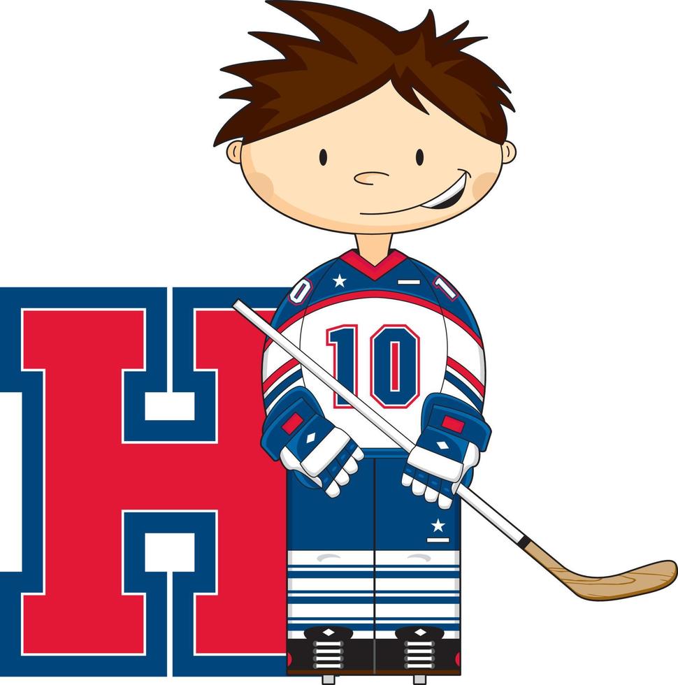 H is for Hockey Alphabet Learning Sport and Leisure Illustration vector