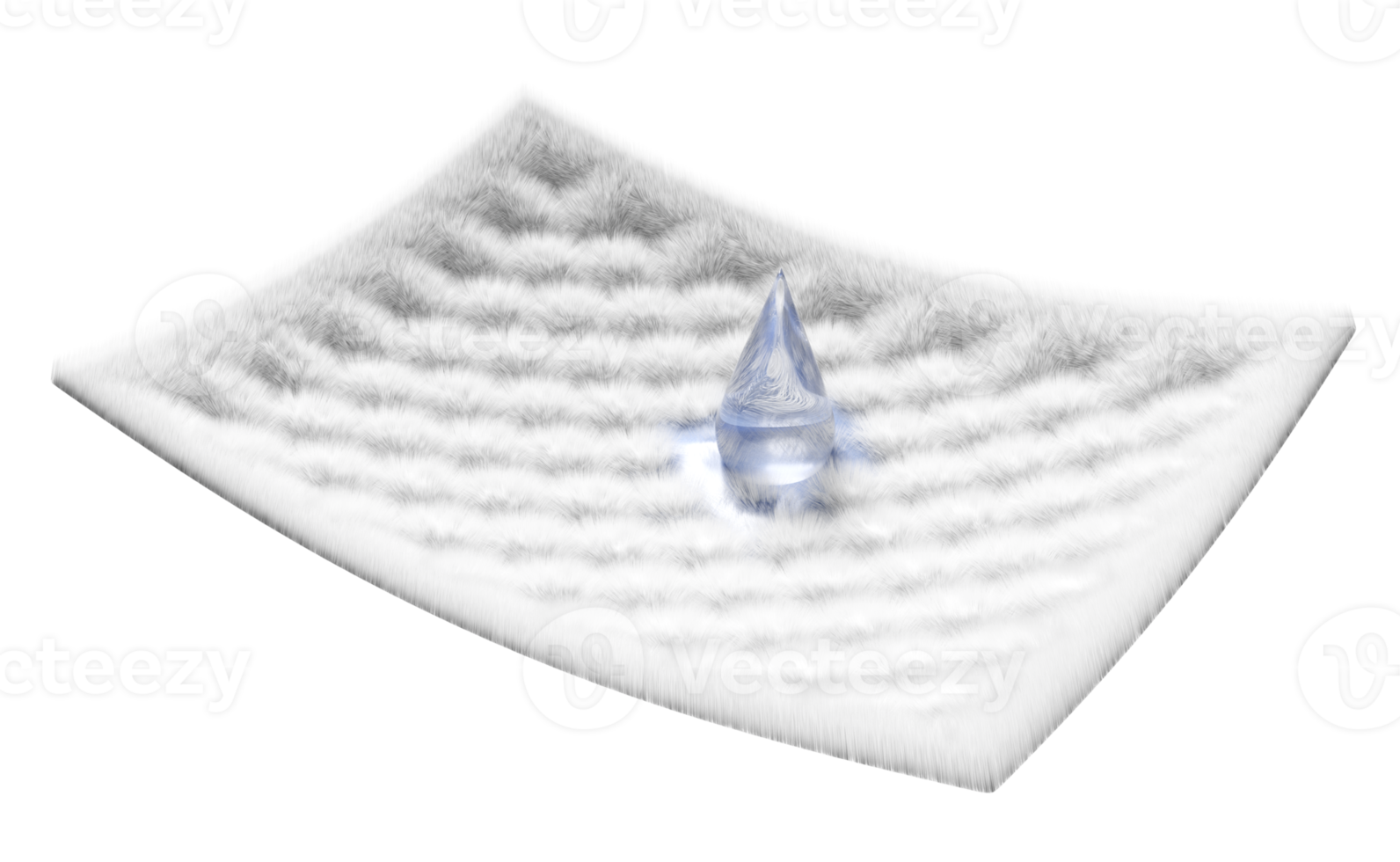 3d water droplets on absorbent pad, synthetic fiber hair, support cooling, baby diaper adult concept, 3d render illustration png