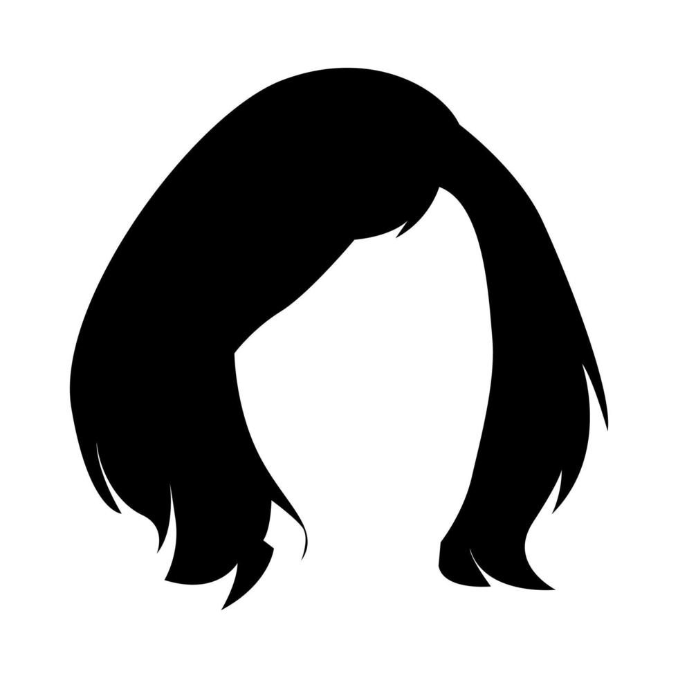 mujer corto peinado silueta. concepto de belleza, salón, mujer, moda. aislado en blanco antecedentes. silueta ilustración. vector