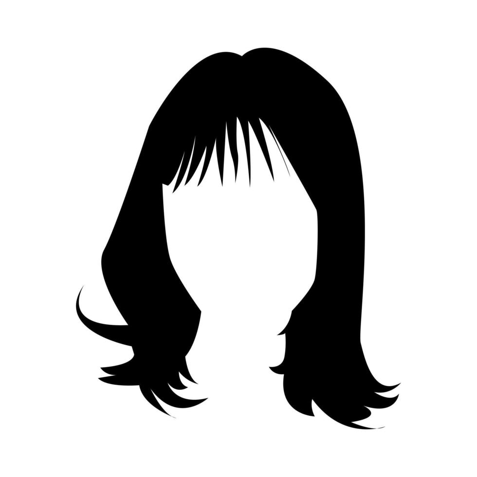 mujer corto peinado silueta. concepto de belleza, salón, mujer, moda. aislado en blanco antecedentes. silueta ilustración. vector