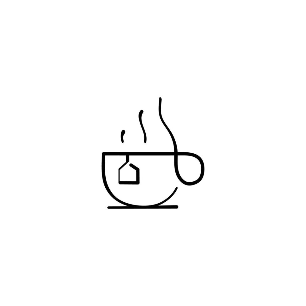 Hot Tea Line Style Icon Design vector