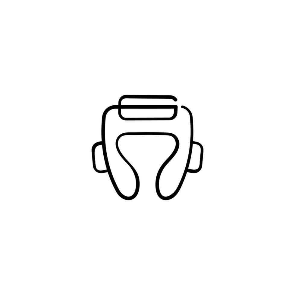 Head Guard Boxing Line Style Icon Design vector