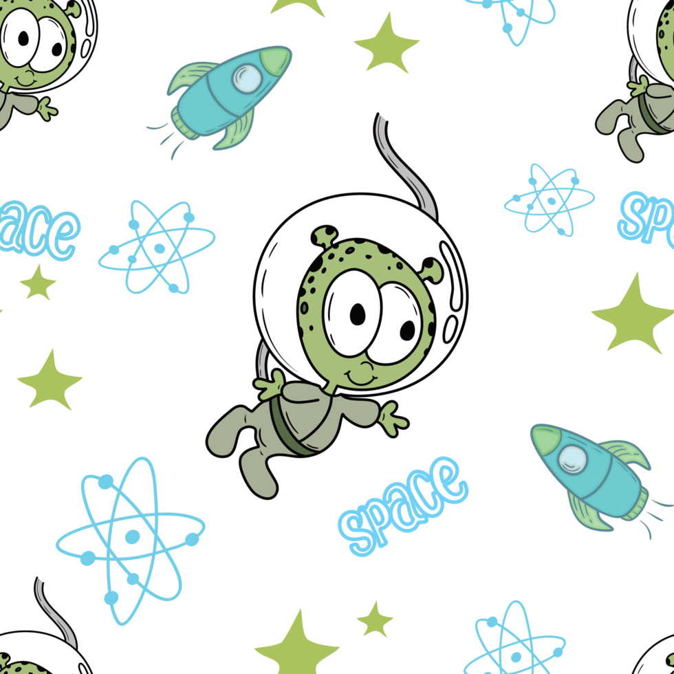 Space Alien Astronaut Pattern png
