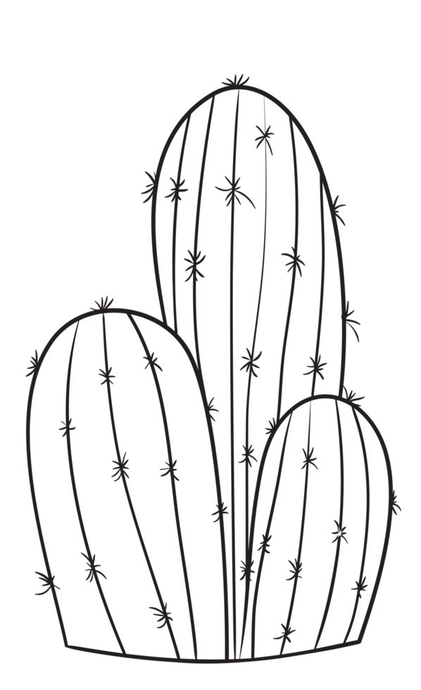 mano dibujar cactus línea Arte png