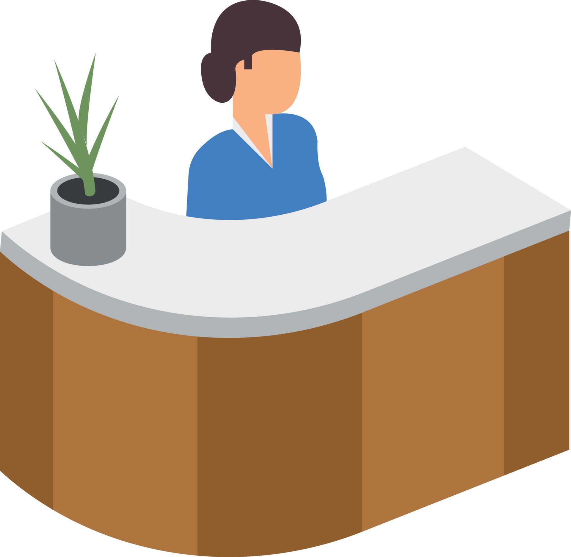 receptionist vector illustration on a background.Premium quality ...
