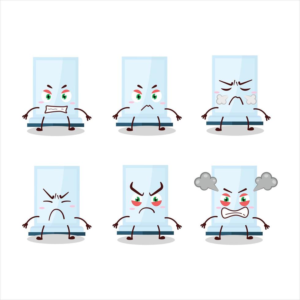 Aeropress cartoon character with various angry expressions vector