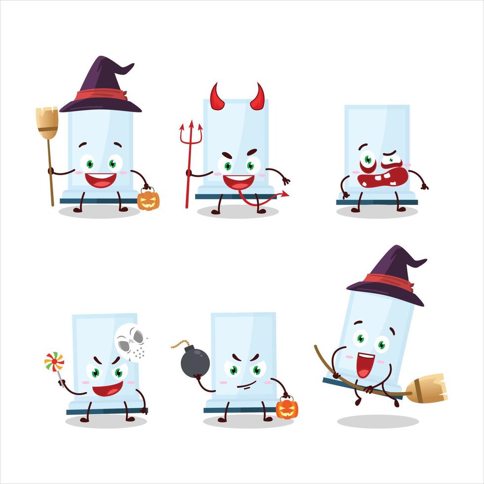 Halloween expression emoticons with cartoon character of aeropress vector