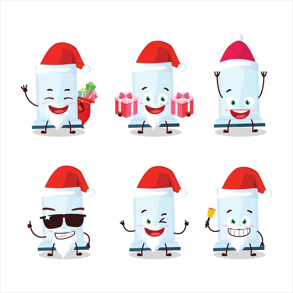 Papa Noel claus emoticones con aeropress dibujos animados personaje vector