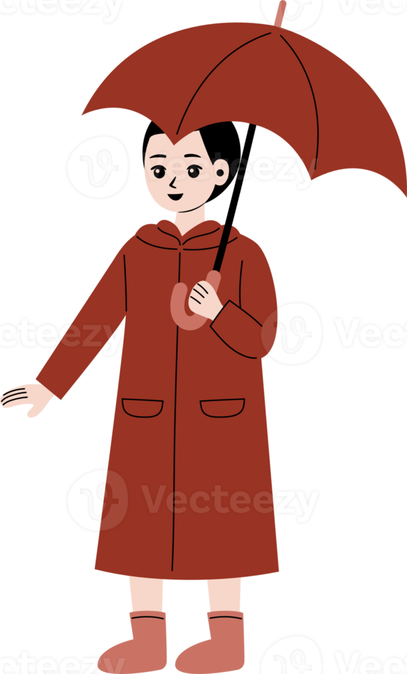 personas vestir impermeable ilustración png