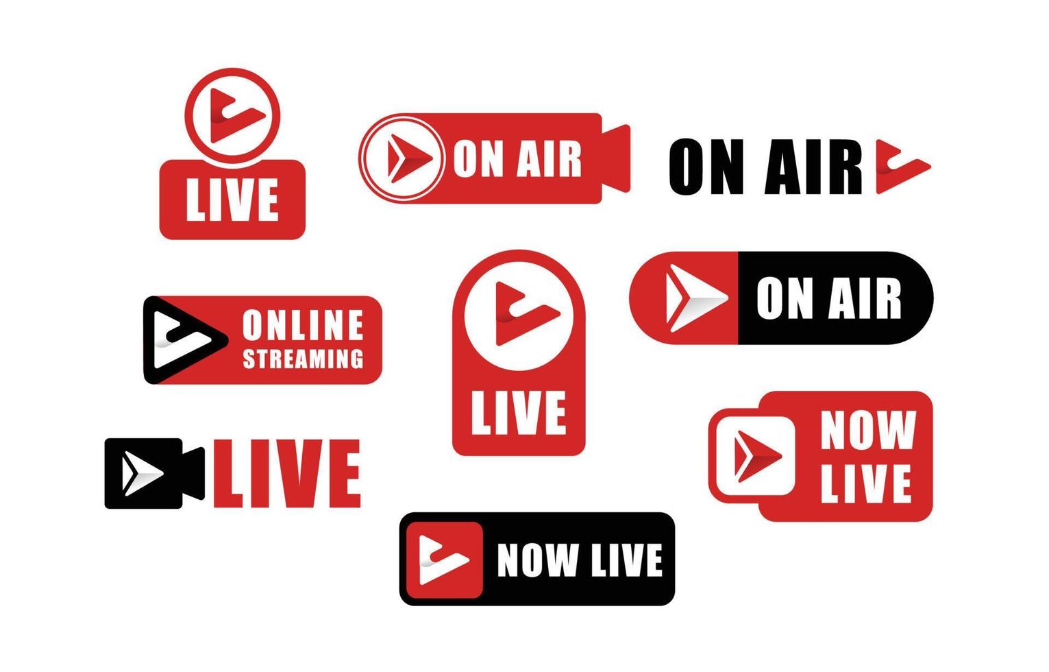 Live Stream Badges Set vector