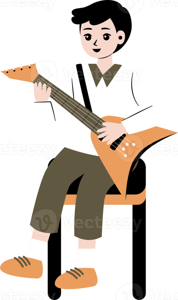 cartone animato personaggio giocando chitarra png