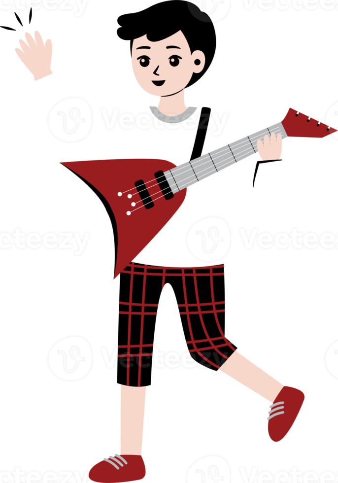 cartoon character playing guitar png