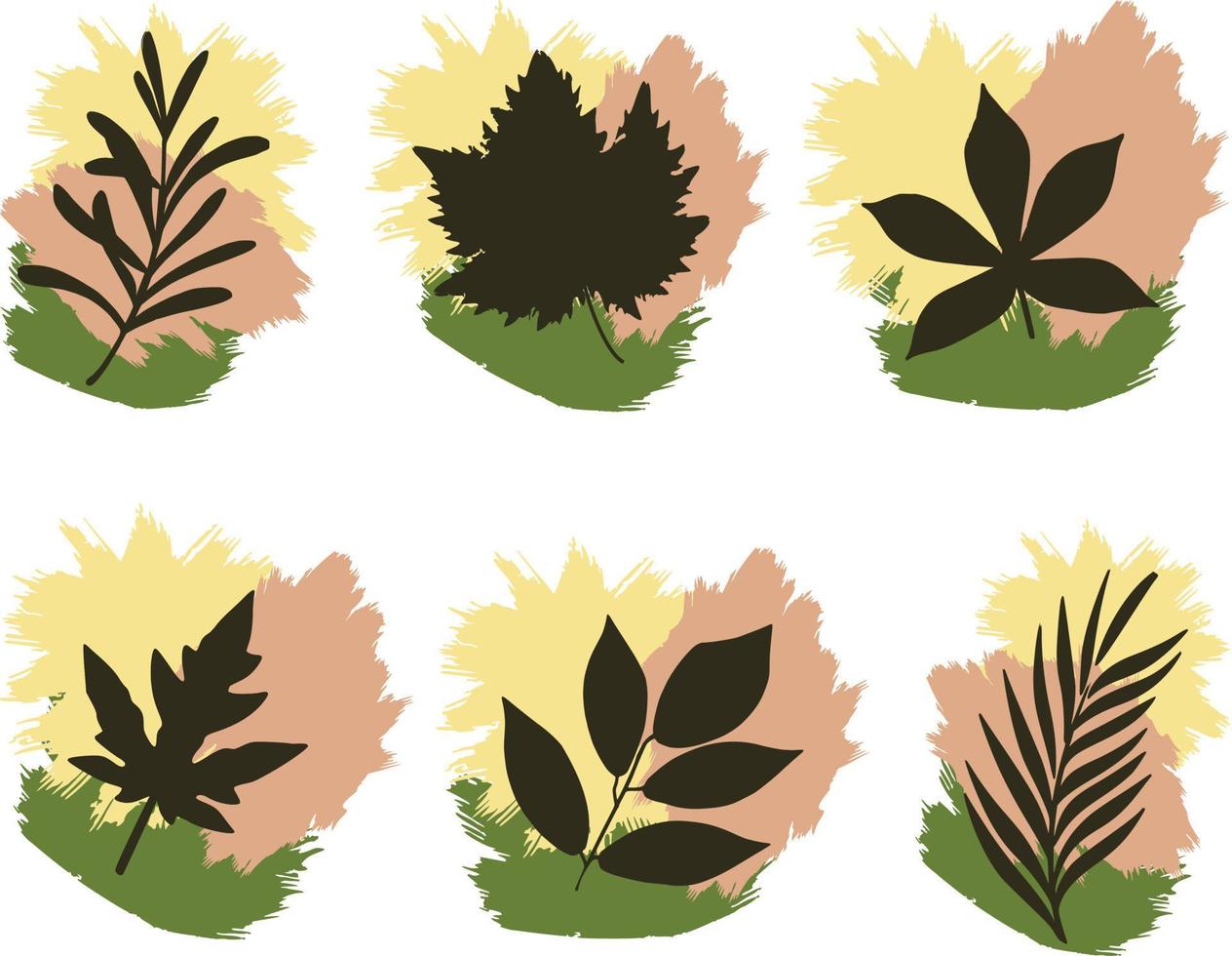 Set of hand drawn autumn leaves isolated on white background. Vector illustration.