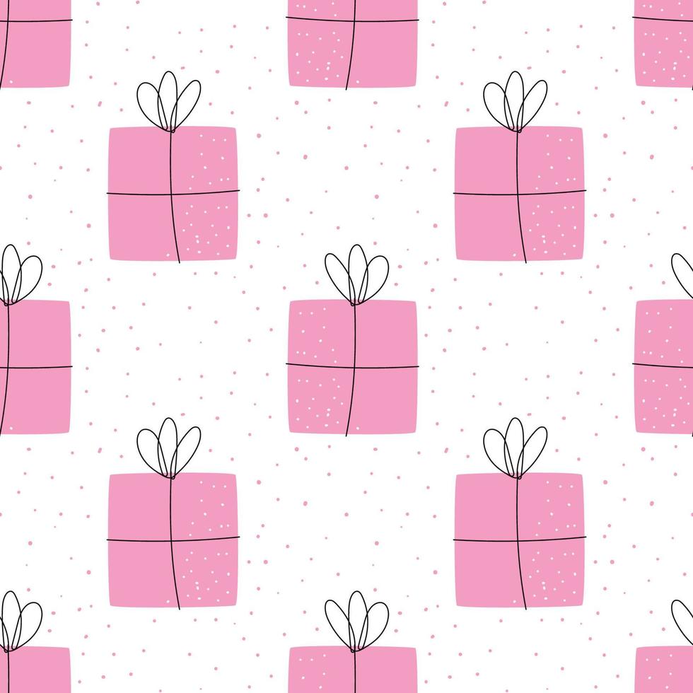 Seamless pattern with gift boxes presents vector illustration