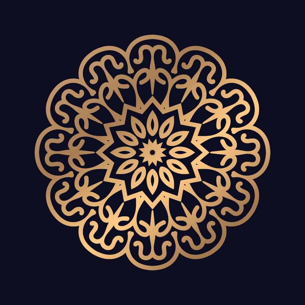 Beautiful Floral Round Ornament. Oriental Pattern mandala design background vector