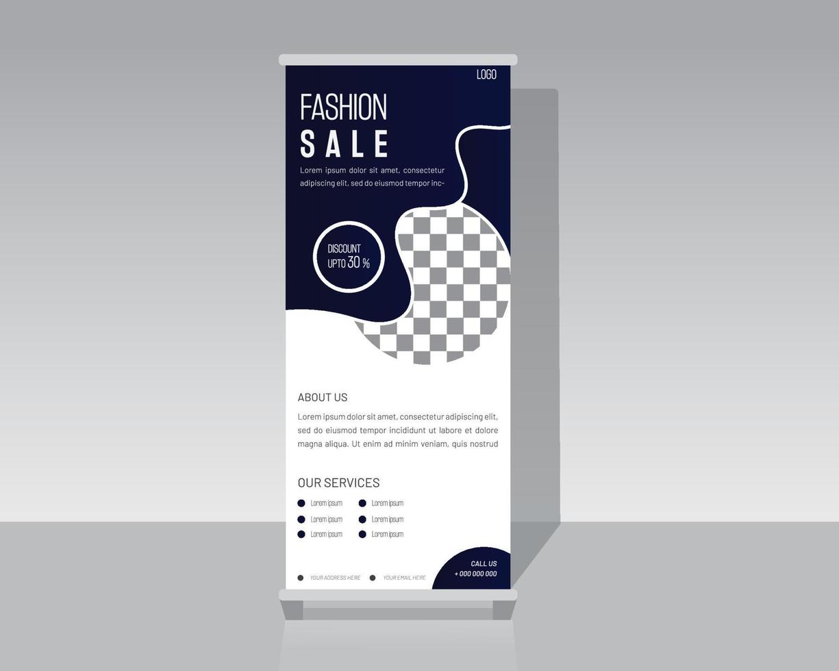 Fashion Roll up Banner Template Design vector