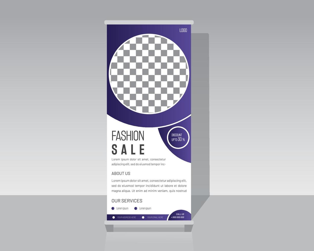 Fashion Roll up Banner Template Design vector