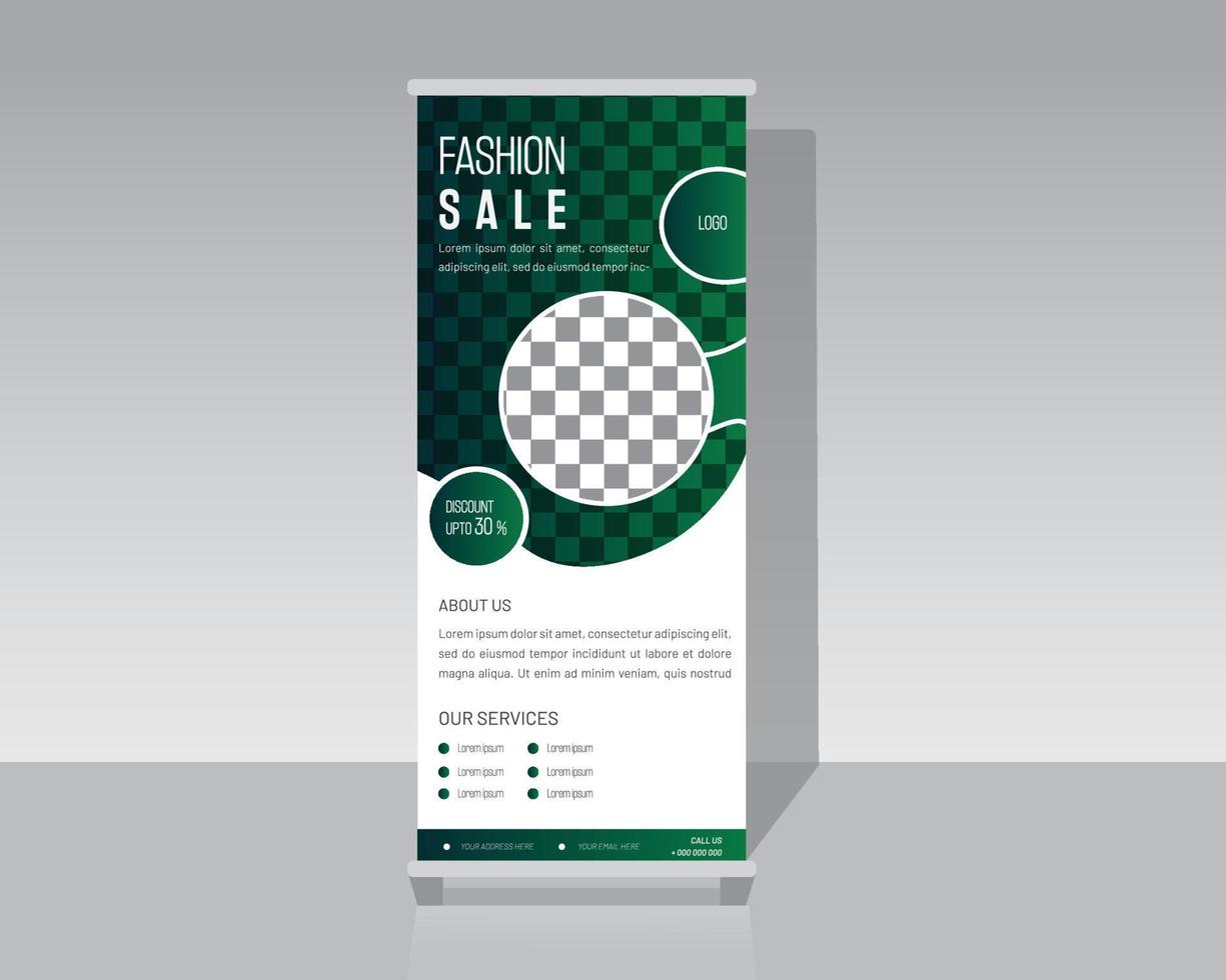 Fashion Roll up Banner Template Design vector