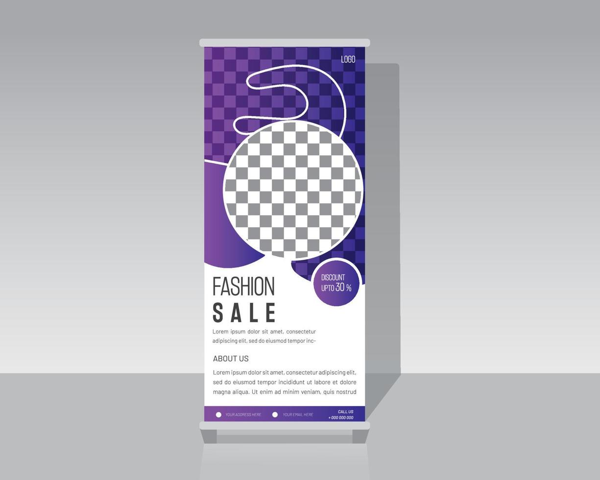 Fashion Roll up Banner Template Design vector