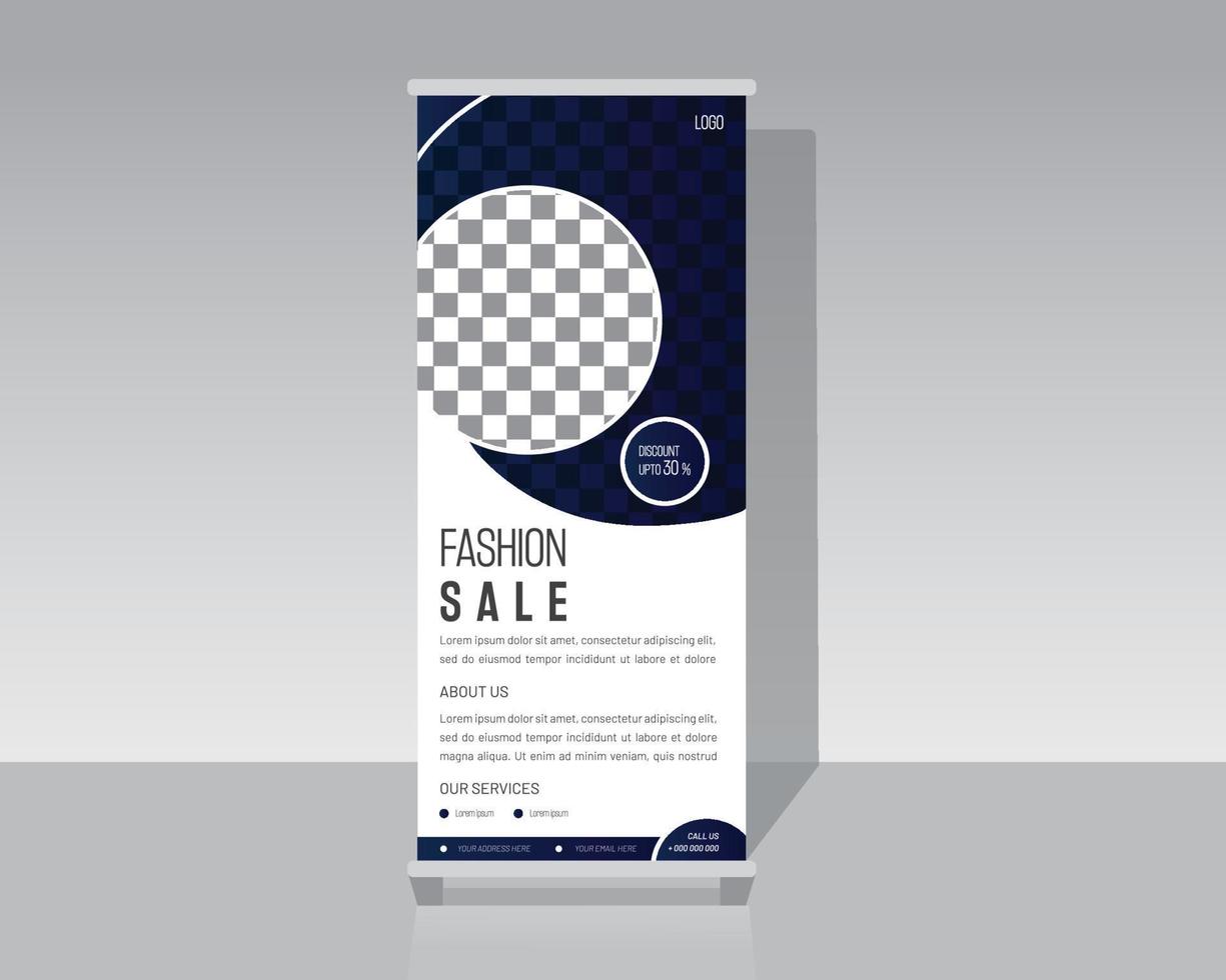 Fashion Roll up Banner Template Design vector