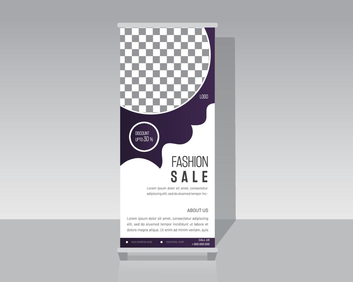 Fashion Roll up Banner Template Design vector