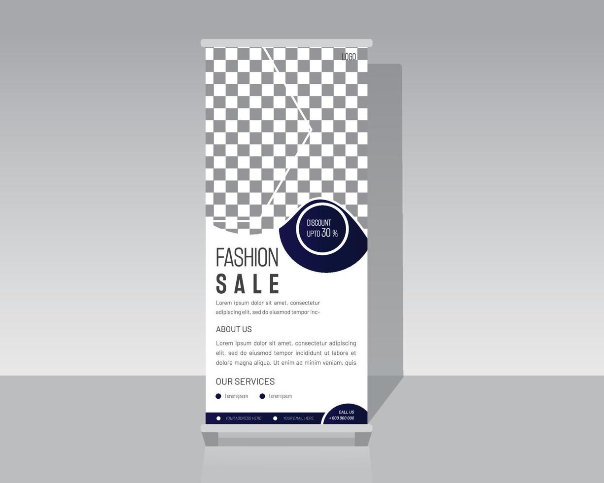 Fashion Roll up Banner Template Design vector