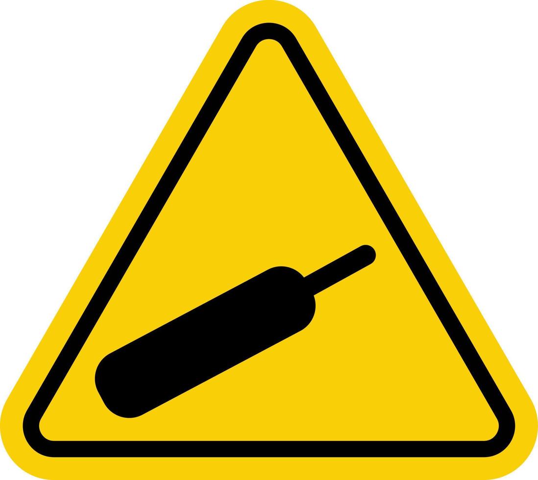 Sign gas under pressure. Compressed gas warning sign. Yellow triangle sign with a bottle icon inside. Danger of explosion and damage to the body. Dangerous substances. Dangerous area. vector