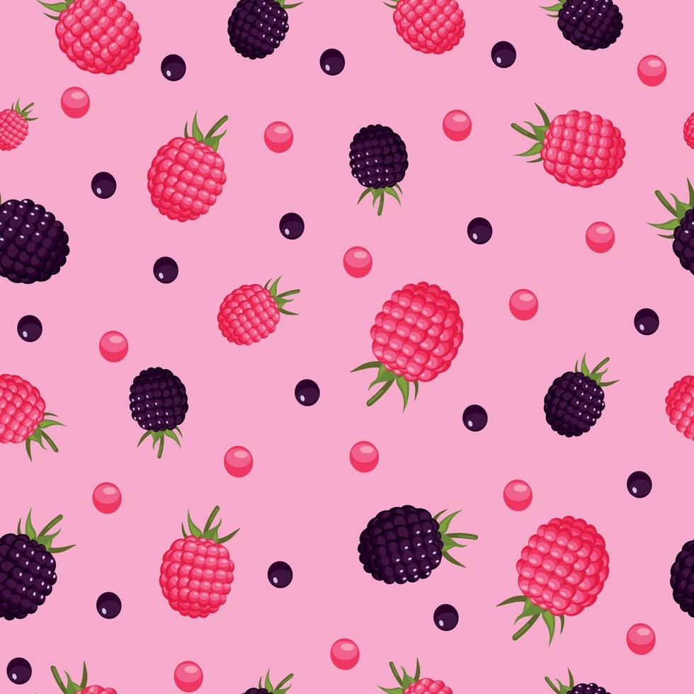 sin costura modelo con frambuesas y moras. vector diseño para tela, Manteles, embalaje, fondo de pantalla.