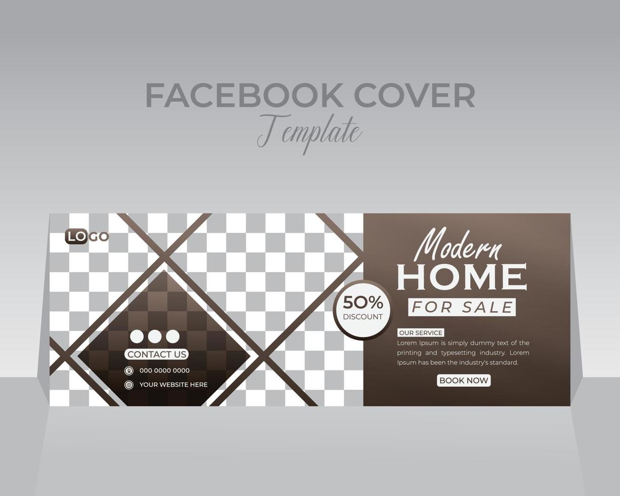 moderno real inmuebles Facebook cubrir modelo vector