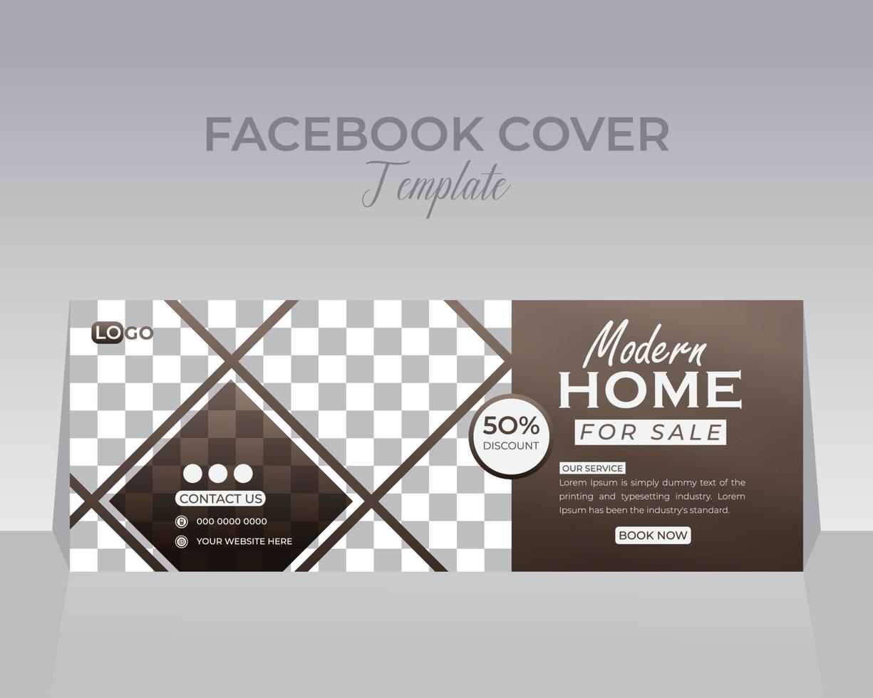 Modern Real Estate Facebook Cover Template vector