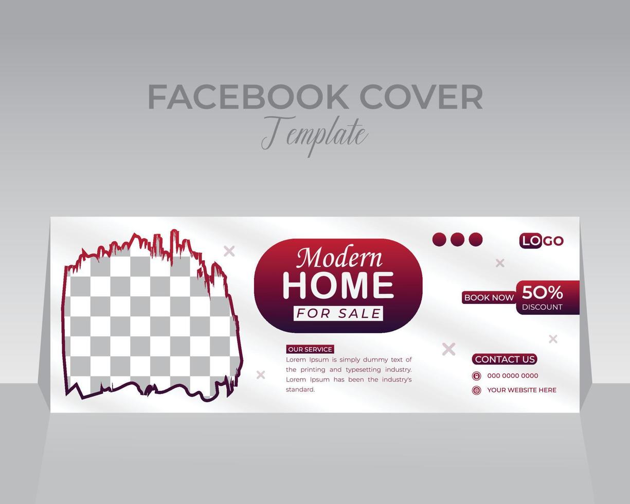 Modern Real Estate Facebook Cover Template vector