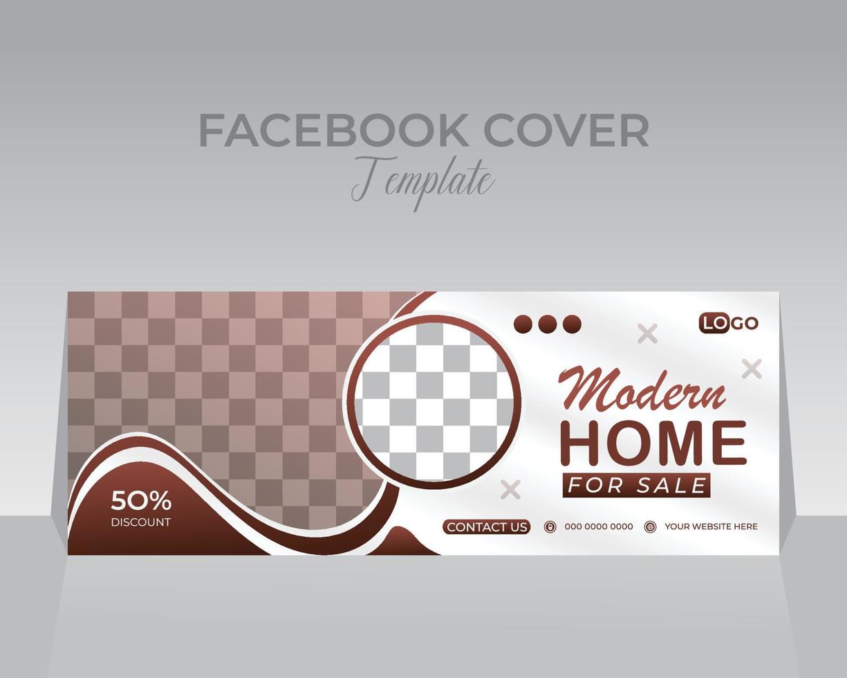 Modern Real Estate Facebook Cover Template vector